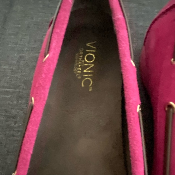 Vionic Orthaheel Uptown Fuchsia Suede Leather Casual Preppy Loafer- Sz-6 - Picture 5 of 16